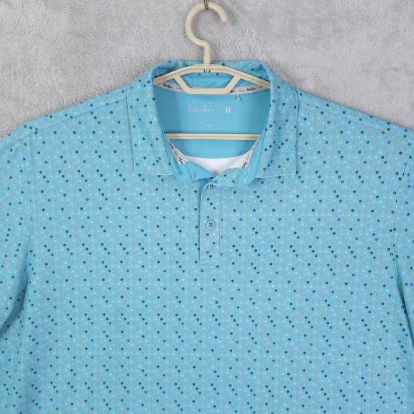 Walter Hagen Polo Shirt Mens 2XL Blue Golf All Over Print Performance XXL - Picture 1 of 14